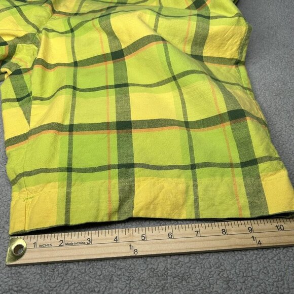 Loudmouth Shorts Mens 40 Green Yellow Plaid Golf Casual 100% Cotton Summer Fun - Picture 10 of 10